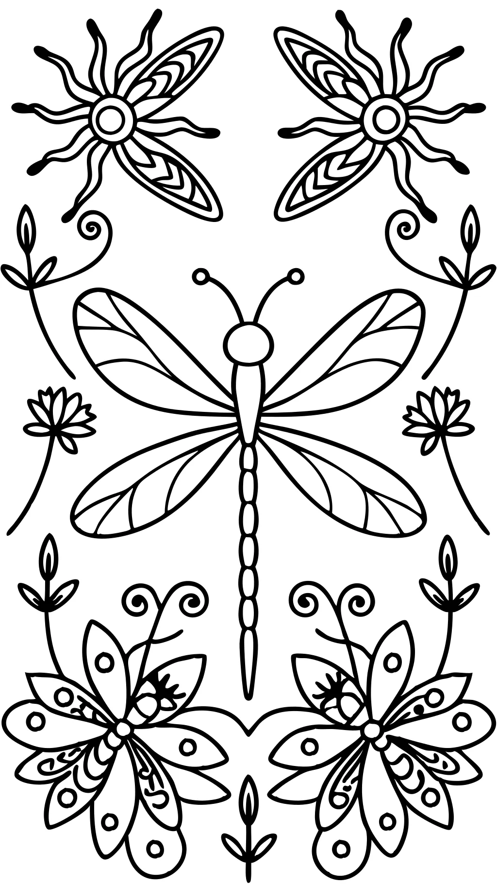 Páginas para colorear para adultos Dragonfly